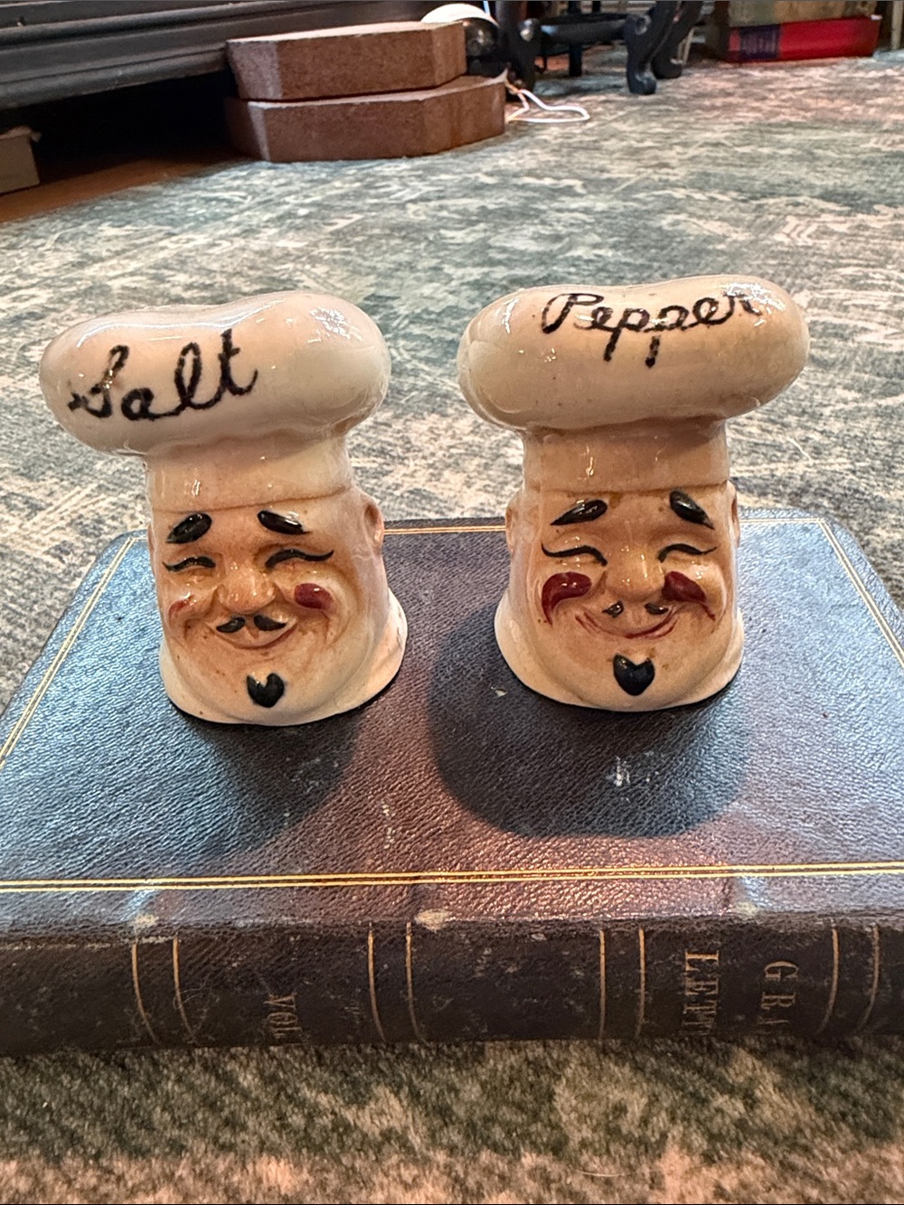 Vintage Ceramic Chef Salt & Pepper Shakers